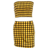 Poshoot Outfit Plaid Top & Skirt Set