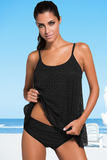 Poshoot-Solid Color Lace Tankini Set