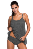 Poshoot-Solid Color Lace Tankini Set