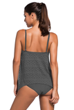 Poshoot-Solid Color Lace Tankini Set