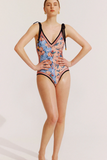 Poshoot-Reversible Tie-Shoulder One Piece Swimsuit