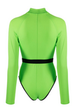 Poshoot-Surf-Up Neon Belted Swimsuit