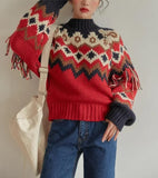 Poshoot Christmas Thanksgiving Gifts  Retro Pattern Knitted Christmas Sweater