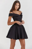 Poshoot Christmas Thanksgiving Gifts  Off-Shoulder Spaghetti Strap Mini Dress