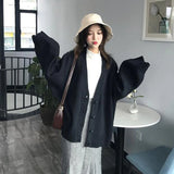 Poshoot Rimcoy Solid Color Knitted Sweater Women Korean Fashion Button Up Loose Cardigan Woman Long Sleeve Casual Cardigan Coat Female