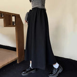 Poshoot Autumn Winter Thicken Plush Long Skirts Women Korean Fashion Velvet Lining A Line Skirt Woman Solid Color High Waist Midi Skirts