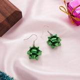 Poshoot Handmade Christmas Stud Earrings For Women Red Green Xmas Color Ribbons Earrings Merry Christmas New Year Party Jewelry Gift