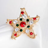 Poshoot Luxury Rhinestone Christmas Tree Brooches for Women Exquisite Crystal Penguin Elk Snowman Brooch Pins Corsage Christmas Jewelry