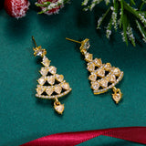 Poshoot Asymmetrical Colorful Rhinestone Snowflake Hat Boot Earrings for Women Luxury Crystal Christmas Tree Drop Earrings Party Jewelry