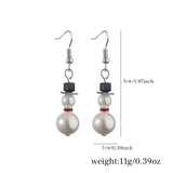 Poshoot Creative Crystal Christmas Tree Earrings for Women Fashion White Snowman Drop Earring Girls Festival Party Jewelry Accessories