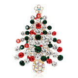 Poshoot Luxury Rhinestone Christmas Tree Brooches for Women Exquisite Crystal Penguin Elk Snowman Brooch Pins Corsage Christmas Jewelry