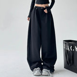 Poshoot 2025 Spring Wide Leg Loose Sweatpants Women Y2K American Retro Baggy Pants Woman Streetwear Hip Hop Oversized Trousers