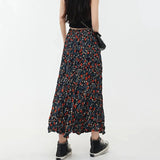 Poshoot Korean Fashion Floral Print Skirt Women 2024 Summer New Elegant Long Skirt Female A-Line Drap Beach Holdiay Faldas Mujer