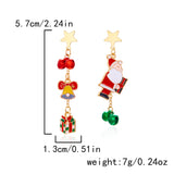 Poshoot Fashion Christmas Asymmetrical Drop Earrings for Women Santa Claus Bells Snowman Xmas Tree Boots Hat Earring Girls Party Jewelry