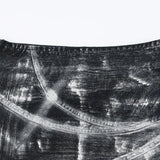 Poshoot-Gothic Tie Dye Stitching Denim Skirt