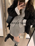 Poshoot 2023 Autumn Grey Knitted Suit for Women Korean Slim Short Cardigan Top High Waist Fashion Skirt Suit Outfit 2 Piece Set Chic