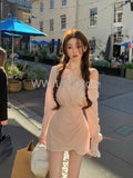 Poshoot 2024 Woman Solid Patchwork Lace Shirt Dress Elegant Long Sleeve Y2k Mini Dress 90s Party Club Korean Fashion Dress Female