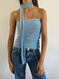 Poshoot Glimmer Skinny Sleeveless Crop Top