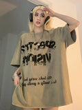 Poshoot New American Retro Street Letter Printed Couple T-shirt Summer Oversize Loose Top Gothic Outwear Y2k Tees Korean Fashion