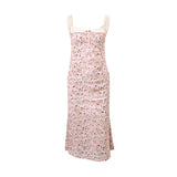 Poshoot Flamingo Pink Floral Elegance Dress