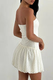 Poshoot Christmas Thanksgiving Gifts  Sleeveless Strapless A-Line Lace Mini Dress