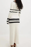 Poshoot Christmas Thanksgiving Gifts  Striped Knitted Maxi Dress