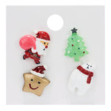 Poshoot 4 Pcs Drip Oil Santa Claus Christmas Tree Sled Car Brooches for Women Men New Year Christmas Office Party Jewelry Accessories