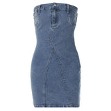 Poshoot Christmas Thanksgiving Gifts  Slim Denim Mini Dress