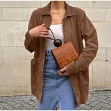 Poshoot Brown Suede Pocket Overshirt