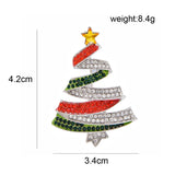 Poshoot Luxury Rhinestone Christmas Tree Brooches for Women Exquisite Crystal Penguin Elk Snowman Brooch Pins Corsage Christmas Jewelry