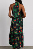 Poshoot Christmas Thanksgiving Gifts  Elegant Strapless Patchwork Maxi Dress