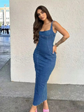 Poshoot Denim Sundae Midi Dress