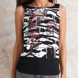 Poshoot 2000s Retro Skull Wing Print Tank Tops Cyber Grunge Y2K Graphic Sleeveless Vest  Emo Lace Backless Crop Top Women Clothes