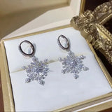 Poshoot Temperament Beautiful Firework Stud Earrings for Women Korean Imitation Pearl Rhinestone Snowflake Earring Girls Party Jewelry