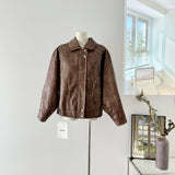 Poshoot Faux Leather Zipper Over-shirt Jacket