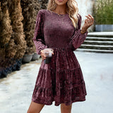 Poshoot Christmas Thanksgiving Gifts  Elegant Chic Velvet Midi Dress