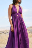 Poshoot Christmas Thanksgiving Gifts  Hollow Out Halter Maxi Dress