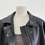 Poshoot Faux Leather Zipper Over-shirt Jacket