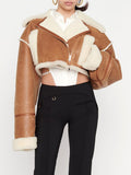 Poshoot Cropped Fur Lining Biker Jacket