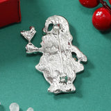 Poshoot Fashionable Rhinestone Drip Oil Santa Claus Brooches for Women Alloy Christmas Tree Gloves Unisex Holiday New Year Jewelry Gifts