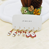 Poshoot 3 Pairs Cute Santa Claus Snowman Elk Combination Earrings for Women Enamel Cartoon Christmas Earrings Xmas New Year Jewelry Gift