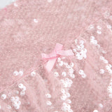 Poshoot-Sweet Pink Bow Bling Sequined Skirt