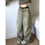 Poshoot-Harajuku Jeans Wide Leg Punk Loose Casual Long Trousers Denim Winter Y2k Streetwear Fashion Women Cargo Baggy Pants Female