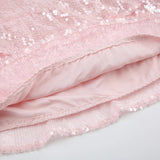 Poshoot-Sweet Pink Bow Bling Sequined Skirt