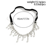 Poshoot-Sexy Rhinestone Imitation Pearl Tassel Pendant Leg Thigh Chain for Women Summer Bikini Garter Belt Body Jewelry Y2K Accessories