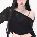 Poshoot Autumn Black 2 Piece Dress Set Women Casual Knitted Sweater + Y2k Mini Skirts Casual Knit Set Crop Tops Office Lady Korean