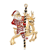 Poshoot Luxury Rhinestone Christmas Tree Brooches for Women Exquisite Crystal Penguin Elk Snowman Brooch Pins Corsage Christmas Jewelry