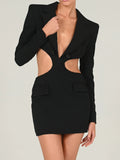 Poshoot Contrast Blazer Cut-Out Dress