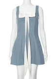 Poshoot Christmas Thanksgiving Gifts  - Bow Denim Mini Dress