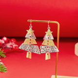 Poshoot Creative Long Legs Santa Claus Christmas Earrings for Women Cute Painting Oil Animal Elk Christmas Tree Earring New Year Jewelry